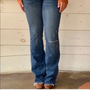 DEAR JOHN Rosie Rodeo Flare Jeans Distressed